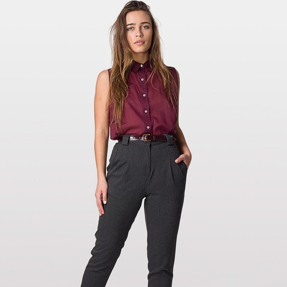 American Apparel Pants - American Apparel High-Waisted Twill Pant